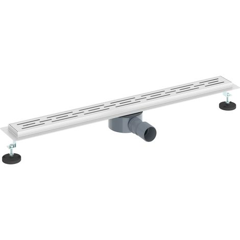 Desagüe de ducha con tapa de vidrio y sifón 360° Plateado 80 cm vidaXL