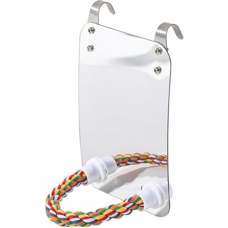 Miroir à Oiseaux, Miroir de Perche de Cage à Oiseaux, Miroir à Oiseaux, pour Cage adapté au Support de Cage à Oiseaux Miroir de Jeu de Perche de Perroquet (1/5)