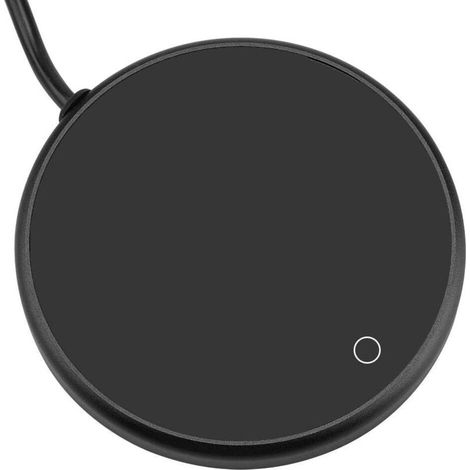 Chauffe-Tasse, Chauffe-Café Electrique en Aluminium 18 Watt, Plaque Chauffante, Réchauffeur de Boissons au Bureau/à la Maison, Chauffage pour Thé, Eau, Cacao, Lait.(Noir (1/5)