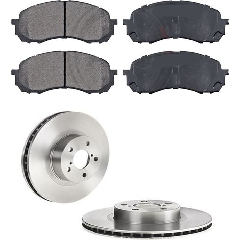 KIT FRENI ANTERIORI compatibile con SUBARU IMPREZA 2 VOLUMI/CODA SPIOVENTE (GP) - DISCHI + PASTIGLIE OEM: P 78 015 , P 78 013 / 16632 , 17020 /SOSTITUZIONE DIRETTA/BASSA POLVERE/SILENZIOSO (1/5)