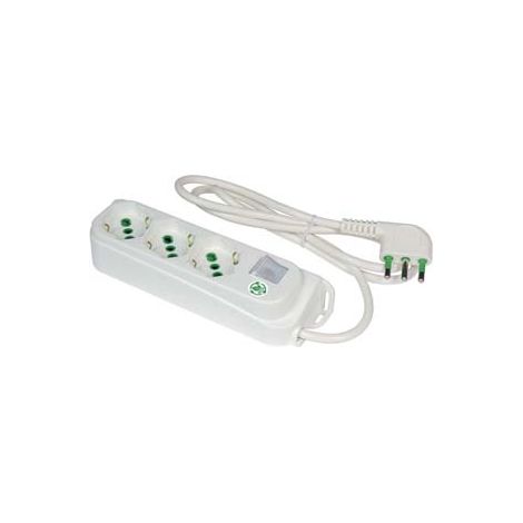 MULTIPRESA 3 POSTI BIPASSO + SCHUKO CON INTERR. LINEA RETAIL BIANCA- - bianca 47460 - 2 pezzi FANTON