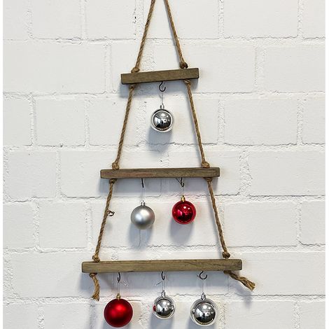 Holz Wand Hängedeko Weihnachtsbaum mit 6 Haken-M425833 (1/2)