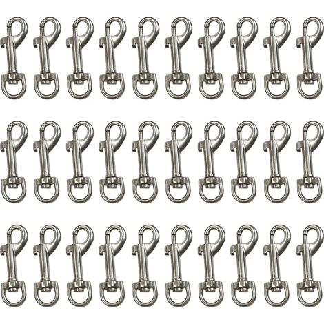 30 Pièces Crochets Mousquetons Pivotants, Clips Déclenchement Pivotants, Animaux Crochets Pivotants pour Collier Chien Sac Dos Fermoir Sacs a Dos Clef de Voiture (1/5)