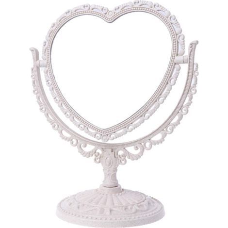 Miroir cosmétique, Double face rotatif miroir de commode miroir léger pour salle de bain ou chambre(beige) (1/5)