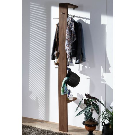 Garderobe Sheesham 36x32x200 rot-braun gebeizt TORONTO 143Massivmoebel24