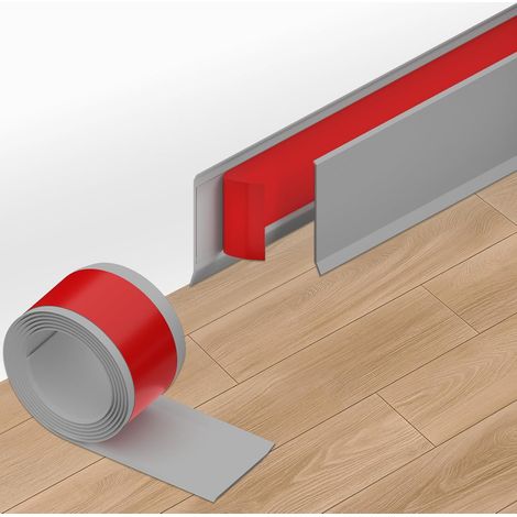 Plinthe Souple Autoadhésive 8CMx6M, Largeur Plinthe Adhesive Gris (1/5)