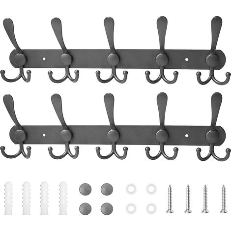 Porte Manteau Murale, 2 Pièces Porte Manteau Mural en Acier Inoxydable, Patere Porte Manteau Crochet Mural pour Serviettes Chapeau (Gris, 2 Pièces) (1/5)