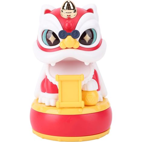 Figurine Solaire Dançante Accessoire Tableau de Bord Voiture Décoration Intérieur Maison Hochement Tête Rouge Plastique 6.5x11cm (1/5)