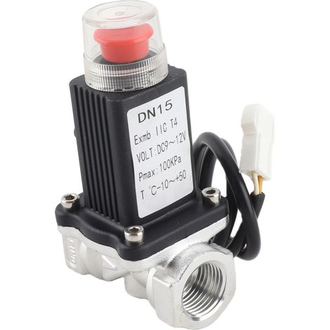 Électrovanne 12 V pour canalisation de gaz, en aluminium moulé, pour usage domestique ou industriel. (1/5)
