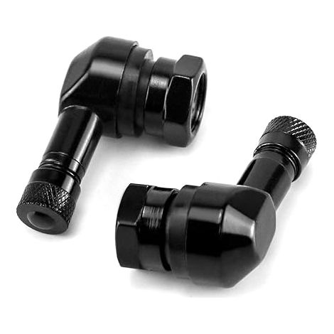 2pcs Pack 90degree tire Valve mouth, aluminium coude à vide Valve bec pour moto et vélo, noir (1/5)