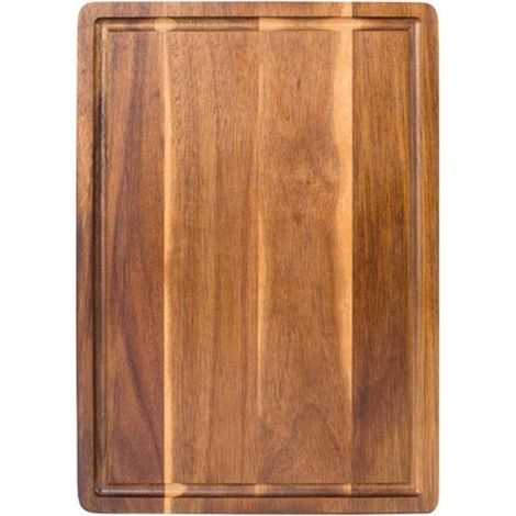 Planche à découper en bois massif rainurée, épaisse, naturelle, pour la cuisine (1/5)