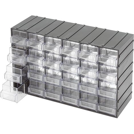 Commode Modulaire à 24 Tiroirs Transparents, 382 X 148 X 230 Mm