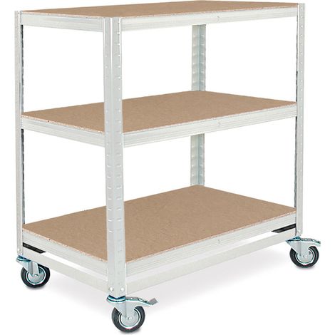BRB Kommissionierwagen/Etagenwagen mit 3 Ebenen, BxTxH 900x500x1030 mm, Tragkraft 200 kg (lichtgrau)