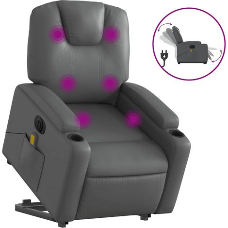 Maison Exclusive - Poltrona Alzapersona Elettrica Reclinabile Grigio in Similpelle