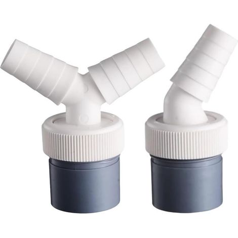 2 Pièces Drain Lave linge Double connexion Adaptateur en Y pour le sèche linge, la machine à laver avec buse d’entrée de 18 24 mm (1/5)