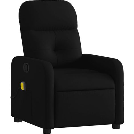 Poltrona relax TV funzione massaggio reclinabile 6 punti massaggio in tessuto nero DEC027059