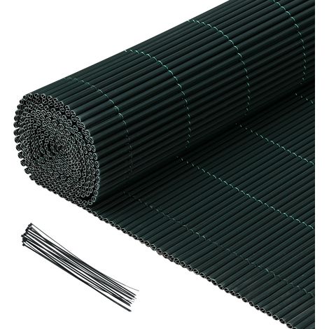 Randaco Frangivista in PVC Effetto Bambù per Giardino e Balcone – Recinzione Oscurante, Frangivento, Schermo Privacy per Balcone e Giardino 90x400cm Verde