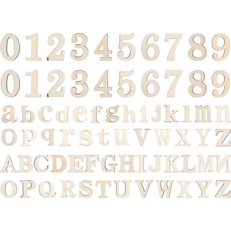 124Pcs Wooden Letters Numbers Display DIY Stage Property Manual Accessories Craft Decorations (1/5)