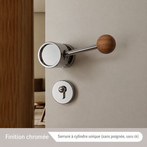 Serrure seule modèle rond argent brillant à corps mécanique silencieux porte 35-45 mm 26 × 19,5 × 6,7 cm 1,85 kg – Livraison gratuite