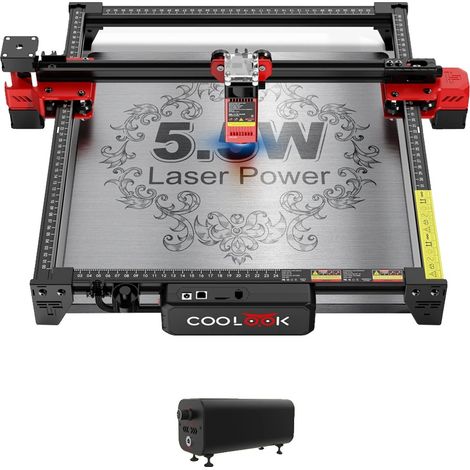 Grabadora láser CNC, corte de precisión de 90 W, compatible con software, paquete de 2 unidades, 90 W CK1-55, enchufe europeo. (1/2)