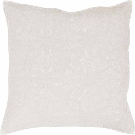 Housse de Coussin "Florette" 60x60cm Blanc (1/3)