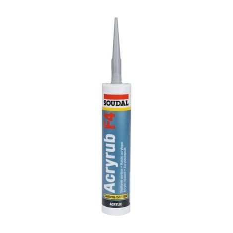 Mastic acrylique SOUDAL Acryrub F4 - Gris - 300ml - 120660
