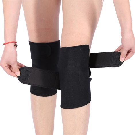 Paire de genouillères tourmaline auto-chauffantes, ceinture de soutien magnétique pour arthrose, protection articulaire, 1 paire (1/5)