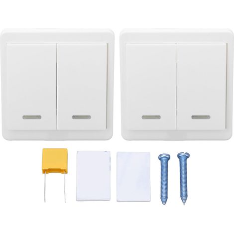 Télécommande sans fil BERM BEM RS2K W R 2, interrupteur intelligent sans câble 170240V, panneau de commande double, kit de 2 ouvertures (1/5)