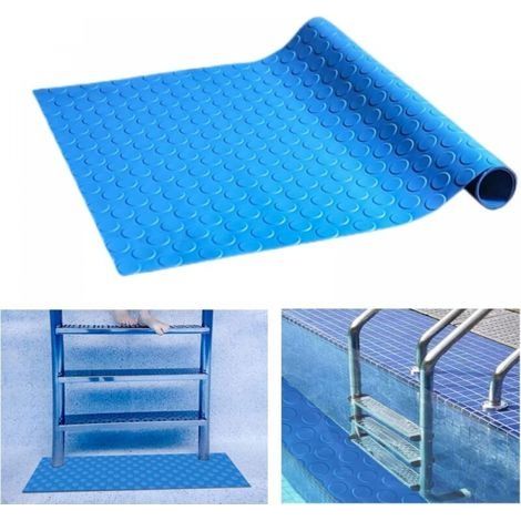 Tapis Échelle Piscine 23×90cm Tapis D'échelle avec Texture Antidérapante Tapis D'escalier de Piscine Marchepied Antidérapant Tapis de Sol Piscine pour Échelles de Piscine et Salles de Bains (1/5)
