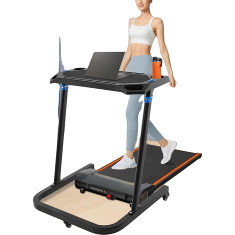 Bureau de Fitness, Hauteur Réglable 34-46in, Capacité de Charge 50kg, Taille de Base 7063cm, Équipé de Roues Universelles, Style Moderne (1/5)