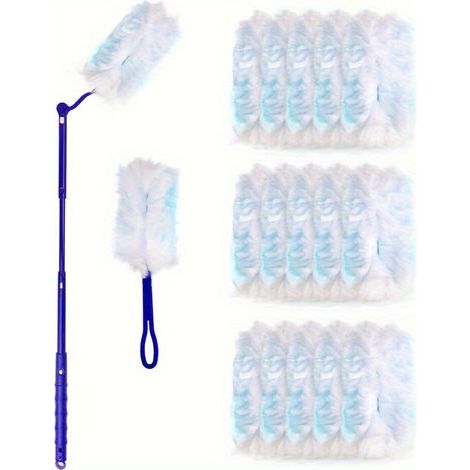 Plumeau Poussière, Duster Kit, Attrape et Retient Recharge Dépoussiérantes , Plumeaux Electrostatiques la Saleté et Les Cheveux Rien de Temps (1/5)