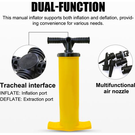 Pompe manuelle bidirectionnelle pour lit de kayak gonflable, piscine, canapé, tente multifonctionnelle, portable, haute pression, double usage, gonflage et dégonflage (1/5)