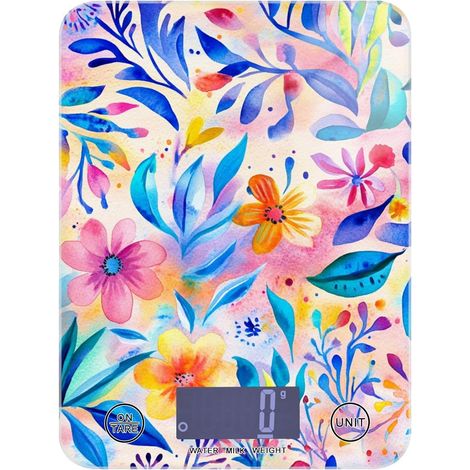 Balance de cuisine portable colorée bohème florale 5 kg/5 g (1/5)