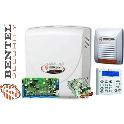 Bentel Security Kit Absoluta Plus 18 + Box + Sirena + Tastiera + Alim.2.6A - ABS-18-E