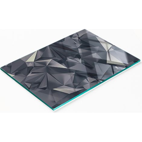 Tabla de cocina de vidrio duradera y elegante con estampado abstracto de 80x52 cm. (1/5)