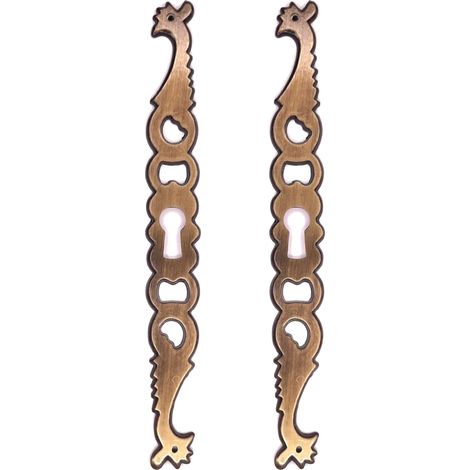 2x Entrée de coq main gauche en zamak finition laiton vieilli hauteur 145mm entraxe 130mm Rustique Serrure Ancien Décoration Vintage Meuble DIY (1/3)
