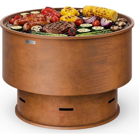 Blumfeldt Pompeji Brasero avec gril Brasero Barbecue pare-étincelles  anti-basculement  robuste 60 cm