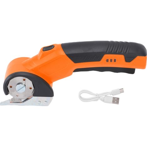 Ciseaux électriques sans fil, puissance Rechargeable, coupe-boîte rotative en carton, petite coupe rapide pour tissu et cuir Orange (1/5)