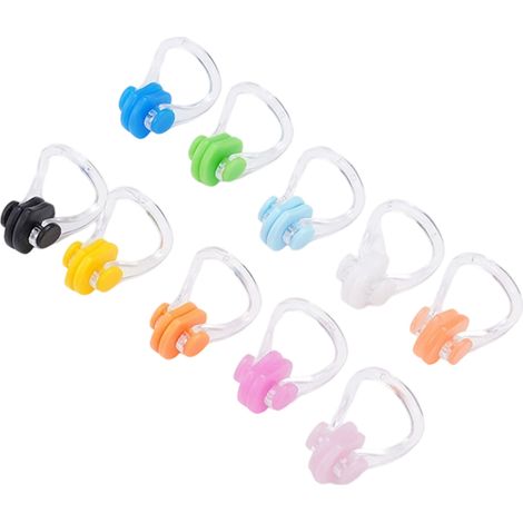 Näsklämmor för simning i silikon flerfärgad 10-pack (1/5)