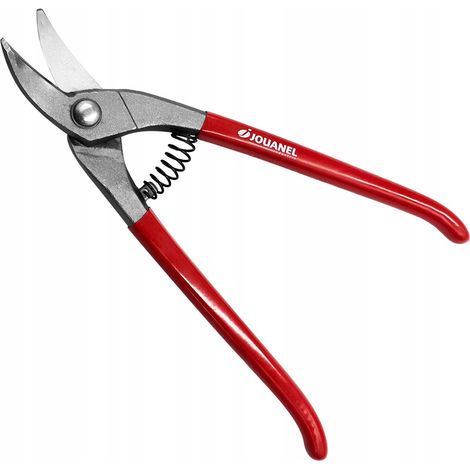 Cisaille A Tole Jouanel Courbee Pour Ouvertures, Avec Ressort, 270 mm, Coupe Gauche