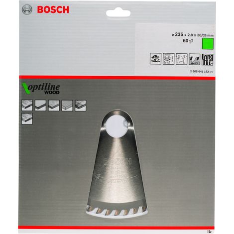 Hoja sierra circular Optiline Wood 235 x 30/25 x 28 mm 60  BOSCH 2608641192