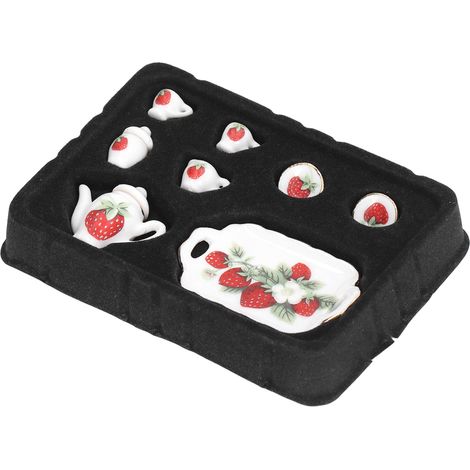 Service à thé miniature pour maison de poupée, théière et tasses, accessoires de décoration, jouet d’imitation pour enfants (1/5)