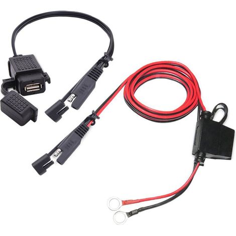 Adattatore cavo da SAE a USB impermeabile per moto, caricatore USB 2.1A a ricarica rapida (1/5)