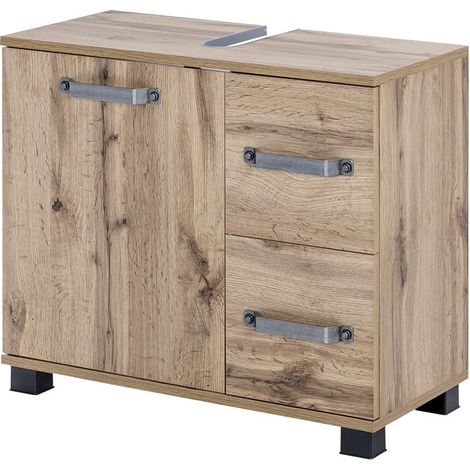 Waschbeckenunterschrank LIMA-04 Wotaneiche, BxHxT: ca. 65,1x59x32cm
