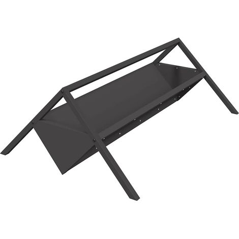 Trough d'alimentation pour le bétail Noir 111 x 76 x 38 cm