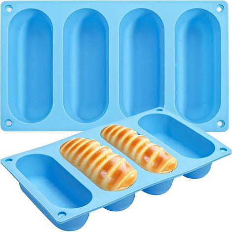 Moule à flocons de neige en silicone, lot de 2 moules à gâteaux, biscuits, chocolat, pudding, gelée, muffins, bleu et violet. (1/5)