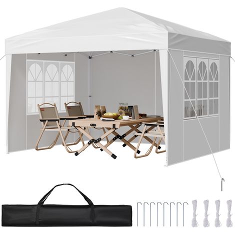 Tonnelle pop-up 2,95 x 2,95 m avec parois latérales et fenêtres ventilées, montage rapide pour jardin et événements (1/5)