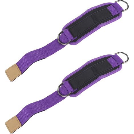 Lila Knöchelmanschette für Kabelzugmaschinen mit D-Ring, ideal für Fitnesstraining. (1/5)