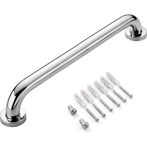 Barre d'appui salle de bain 40cm, barre de sécurité WC en acier inoxydable 304, poignée de baignoire antidérapante pour personnes âgées, handicapées, enfants et femmes enceintes - lot de 1 (1/5)