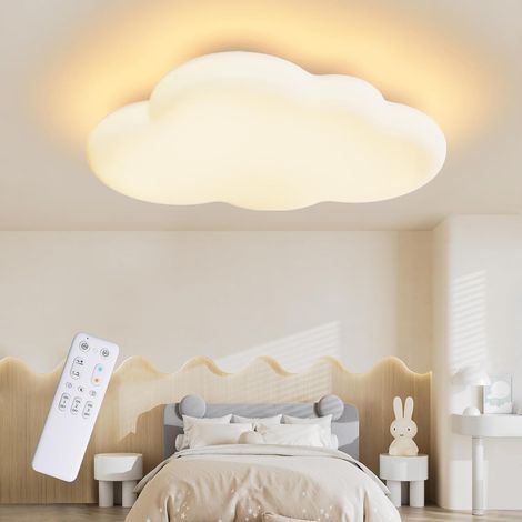 Plafonnier pour chambre d'enfant, plafonnier LED nuage 40CM dimmable avec télécommande 3000K-6000K Plafonnier pour enfant Chambre d'enfant Chambre à coucher Salle de séjour (1/5)